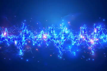 Vibrant Blue Abstract Background With Bright Lights