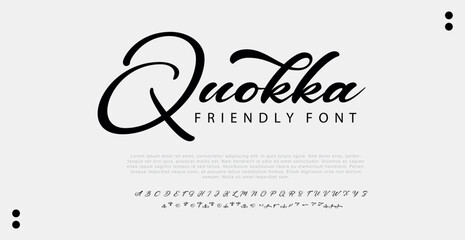Quokka stylish modern font white techno alphabet letters and numbers set - obrazy, fototapety, plakaty