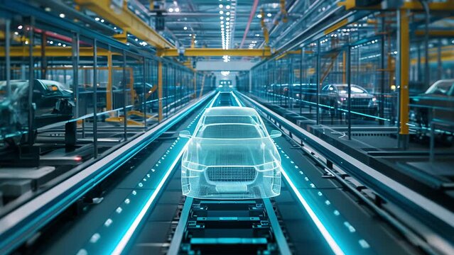 Automation, cloud technologies, and artificial intelligence converge in modern manufacturing. Efficiency and innovation unite in the pursuit of progress. Industry 4.0 concept