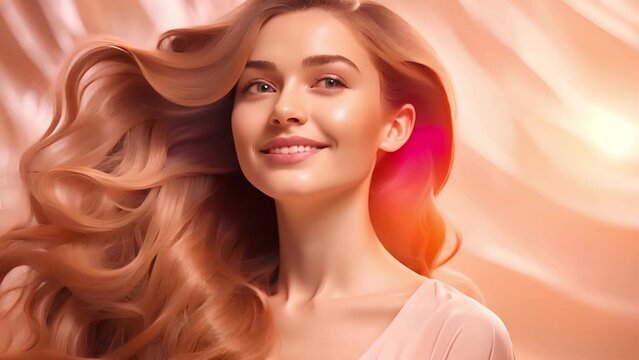 hair woman with stylish hairstyle, happy with beauty products, hair shampoo or conditioner, perfect healthy lovely shiny hair, fashion, modern, beauty, makeup, model, cosmetics, portrait