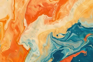 Papier Peint photo Lavable Cristaux Colorful abstract fluid painting background with vibrant acrylic colors.