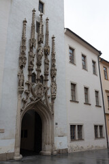 The incredible entrance portal of the Old Town Hall in the city of Brno. Czech Republic