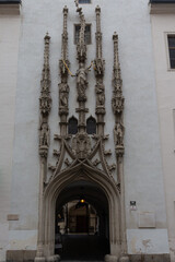 The incredible entrance portal of the Old Town Hall in the city of Brno. Czech Republic