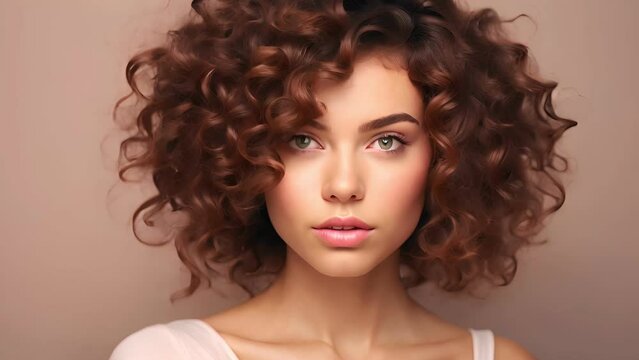 hair woman with stylish hairstyle, happy with beauty products, hair shampoo or conditioner, perfect healthy lovely shiny hair, fashion, modern, beauty, makeup, model, cosmetics, portrait