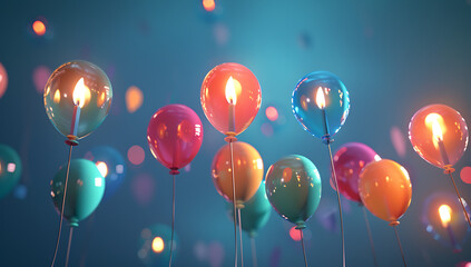 colorful colorful birthday balloons and candles with 