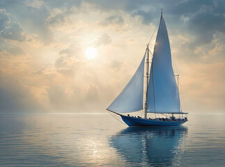 Sailboat at Day at sunset