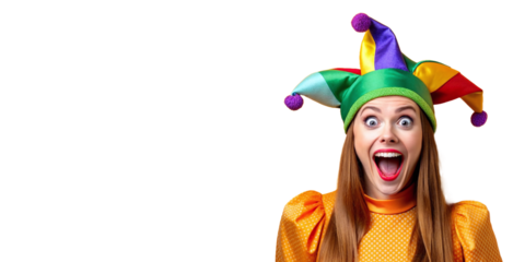 April Fools' Day Prankster with Funny Expression, laughter, fun, joy, happiness 