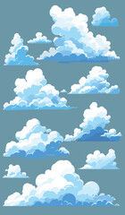 blue sky and clouds anime