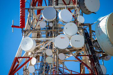 Communication antennas on Mount Mijas, Malaga, Spain