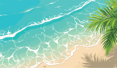 Fototapeta na wymiar illustration of a beach in summer