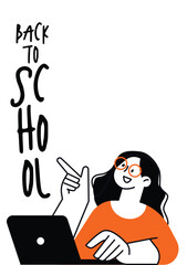 vector image inviting back to school