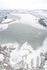 Winter landscape view from above