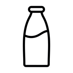Milk bottle icon, milk bottle line icon vector flat illustration isolated on white background. 
