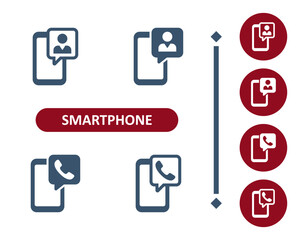 Smartphone Icons. Mobile Phone, Telephone, Phone Call, Video Call Icon