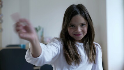 Child Gesturing NO with Arms Crossed in X Shape and waving finger in NEGATION, rejecting offer