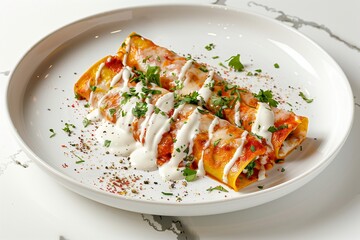 Gourmet Enchiladas with Fresh Toppings and Melty Cheese