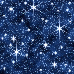 Fototapeta na wymiar 背景イメージ素材　キラキラの星空（2_1）ブルー 