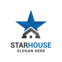 star house home logo design vector illustration