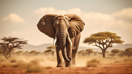 Fototapeta na wymiar elephant in background