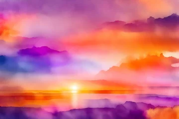 Schilderijen op glas sunset over the sea © Choose your images