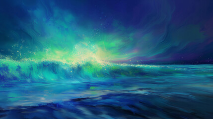 The painted watercolors will look like ocean waves.
