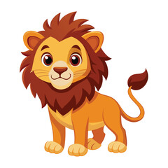 Vector of illustration Cartoon cute Lion on white