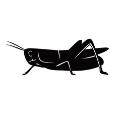 grasshopper silhouette design. jump insect sign and symbol.