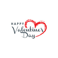 Happy valentine's day lettering on white background 