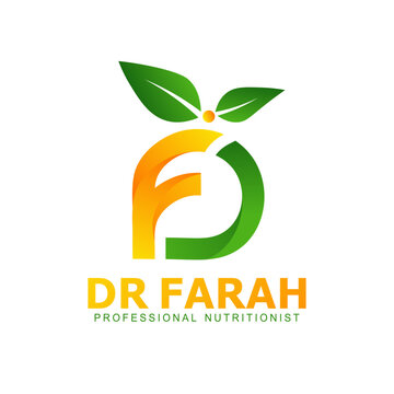 FR logo Health Nutrition design, healthy food nutrition logo designs