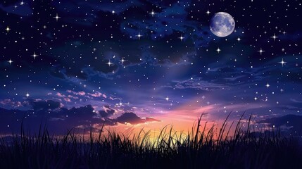 Night sky with stars. 