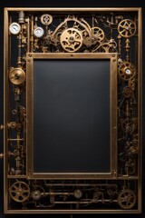 Steampunk Style Frame Background