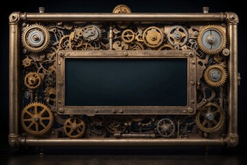 Steampunk Style Frame Background