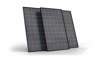 Battery isolated solar panels 3d rendering isolation. 3D illustration