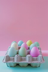 Pastel color easter eggs