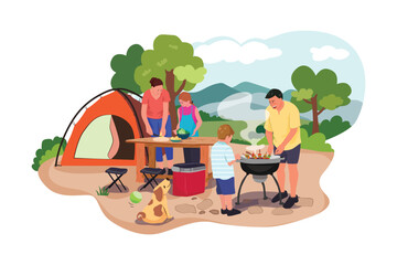 Obraz na płótnie Canvas vector image of family or friends celebrating holidays