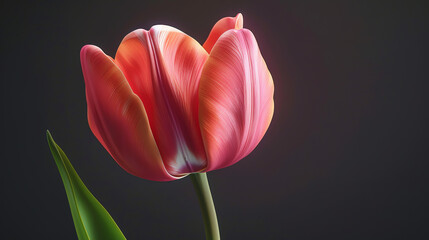 Vibrant tulip blooms boldly, against a seamless transparent background.