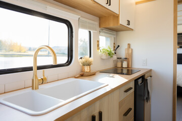 Sink in a mobile home.