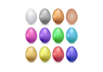 Iconos de huevos de colores. Huevos de Pascua en 3D