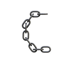 Metal Chain 3D Alphabet PNG Letters	
