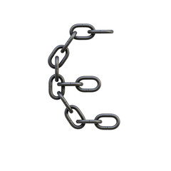 Metal Chain 3D Alphabet PNG Letters	
