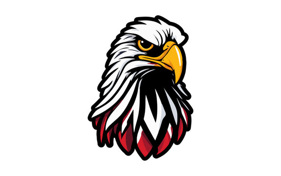 Old School Eagle Mascot Head Eagle Logo as a Vector Graphic and Mascot Illustration
