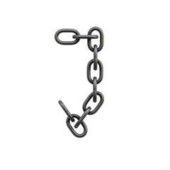 Obraz premium Metal Chain 3D Alphabet PNG Letters 