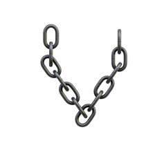 Obraz premium Metal Chain 3D Alphabet PNG Letters 