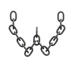 Obraz premium Metal Chain 3D Alphabet PNG Letters 