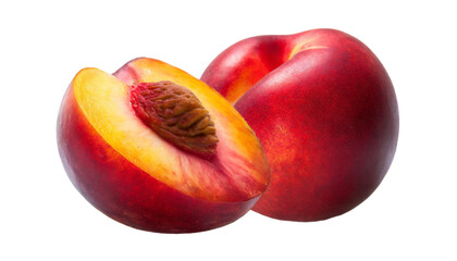 Fototapeta na wymiar Ripe peaches isolated on transparent background.