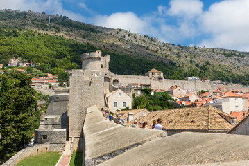 Obraz premium Dubrovnik, Croatia - August 03,2023: The Minceta Fortress is one of the four fortresses of Dubrovnik city walls in Croatia