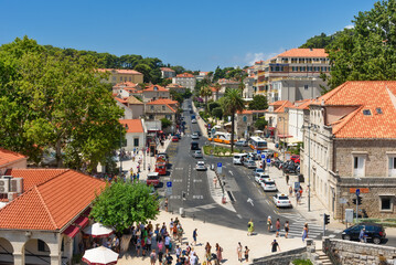 Dubrovnik, Croatia - August 03,2023: Brsalje Square Central Dubrovnik City