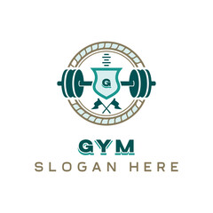 Two editable vector silhouettes of people exercising in a gym