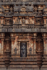 Carvings and sculptures in Airavatesvara Temple, Darasuram, Kumabakonam, Tamil Nadu, India