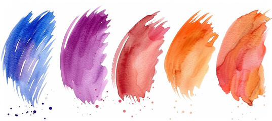 Set oSet Of 5 Watercolor multicolored strokes